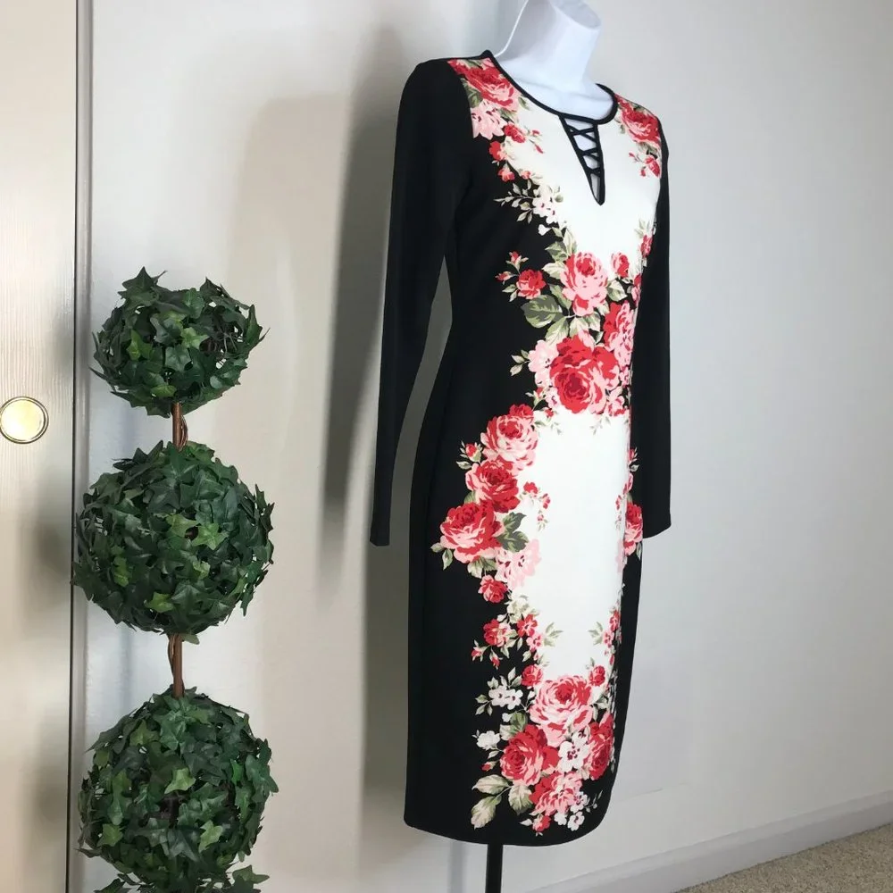 BOLD elements L/S Dress | Black/White/Red | XS - Picture 4 of 10